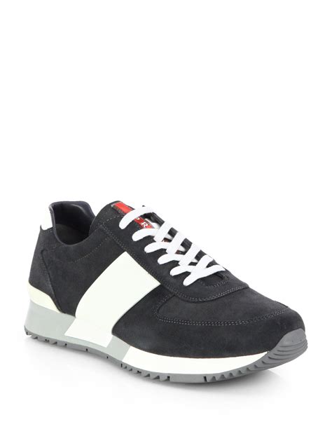 prada suede sneakers men.